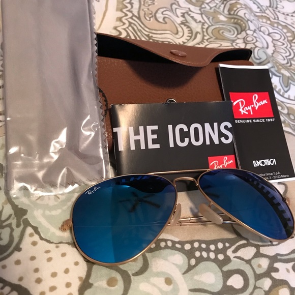 Ray-Ban metal blue lens Aviator Sunglasses - Picture 5 of 8